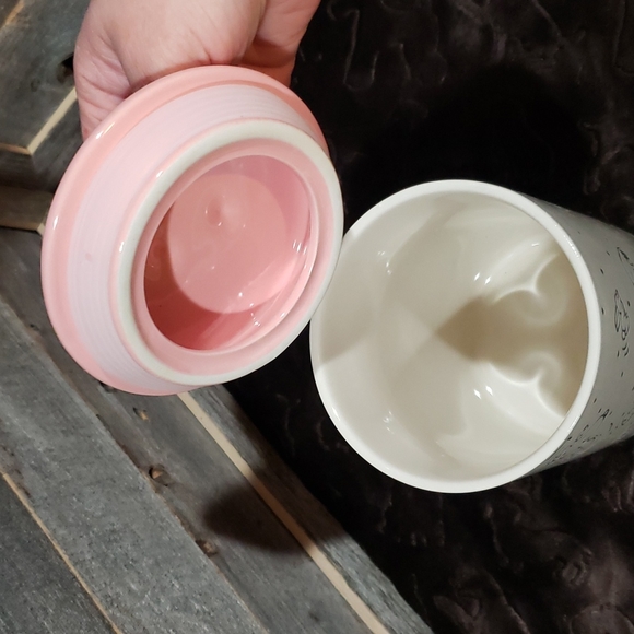 Peanuts Easter beagle ceramic storage canister  with pink lid NWT - Picture 4 of 5